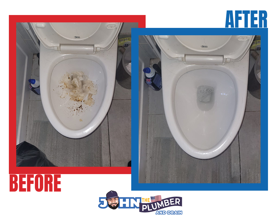 before and after Clogged Toilet Gulfport