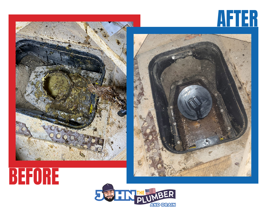 before and after backwater valve repair