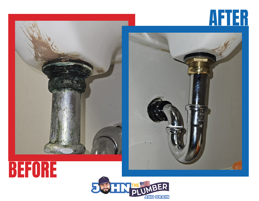 before and after drain repair